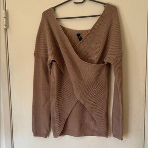 Windsor Tan Off-the-Shoulder Sweater‎